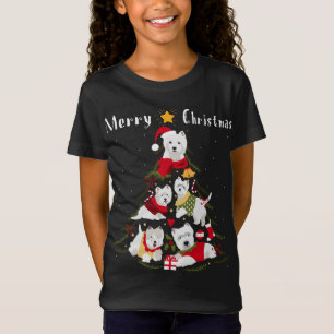 West Highland White Terrier Westie - kerstboom T-shirt