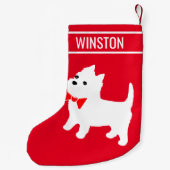 West Highland White Terrier Westie Puppy Dog Kleine Kerstsok (Achterkant)