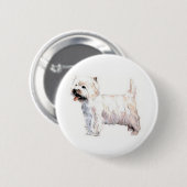 West Highland White Terrier Westie Ronde Button 5,7 Cm (Voorkant /achterkant)