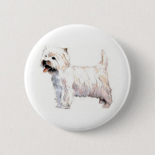 West Highland White Terrier Westie Ronde Button 5,7 Cm