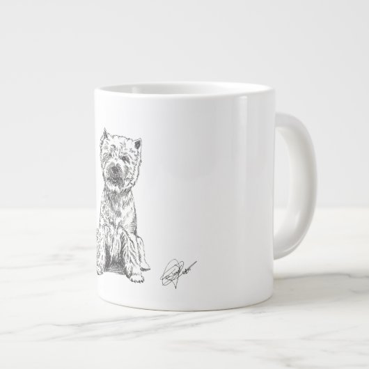 WEST HIGHLAND WHITE TERRIER. "WESTY"  GROTE KOFFIEKOP (Voorkant rechts)