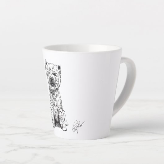 WEST HIGHLAND WHITE TERRIER. "WESTY"  LATTE MOK (Rechterhoek)