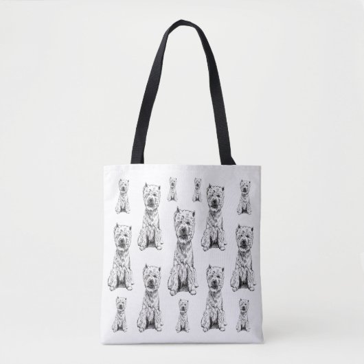 West Highland White Terrier. "Westy" - Pattern Tote Bag (Voorkant)