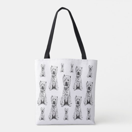 West Highland White Terrier. "Westy" - Pattern Tote Bag (Achterkant)