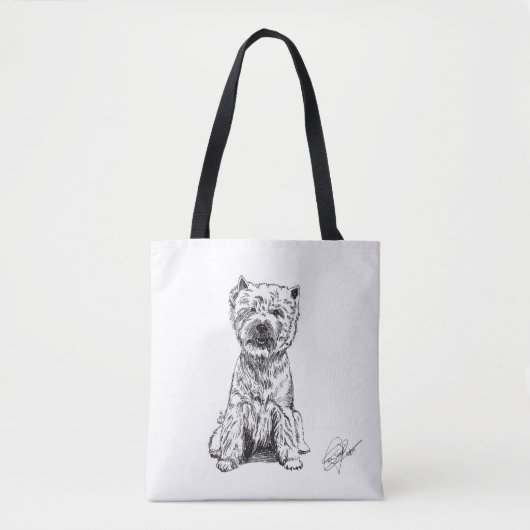 West Highland White Terrier. "Westy"  Tote Bag (Voorkant)
