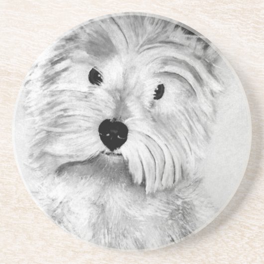 West Highland White Terrier Zandsteen Onderzetter (Voorkant)