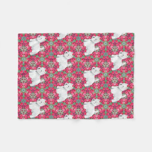 West Highland White Terriers Fleece Deken (Voorkant (Horizontaal))