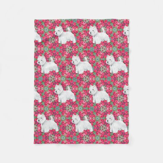 West Highland White Terriers Fleece Deken (Voorkant)