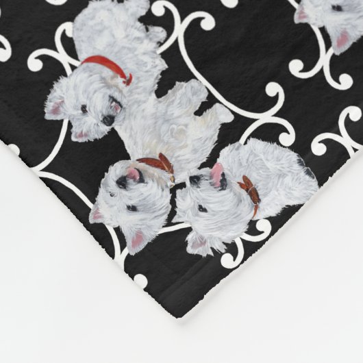 West Highland White Terriers Fleece Deken (Hoek)