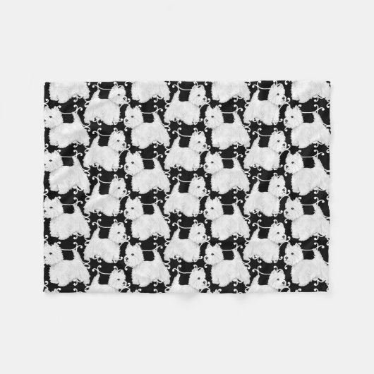 West Highland White Terriers Fleece Deken (Voorkant (Horizontaal))