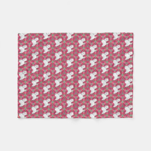 West Highland White Terriers Fleece Deken (Voorkant (Horizontaal))