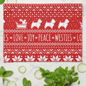 West Highland White Terriers Kerstmis Dogs Theedoek (Gevouwen)