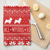 West Highland White Terriers Kerstmis Dogs Theedoek (Quarter Fold)