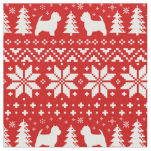 West Highland White Terriers Kerstmis Stof