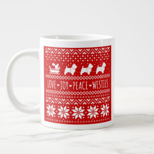 West Highland White Terriers Kerstmis Westie Honde Grote Koffiekop