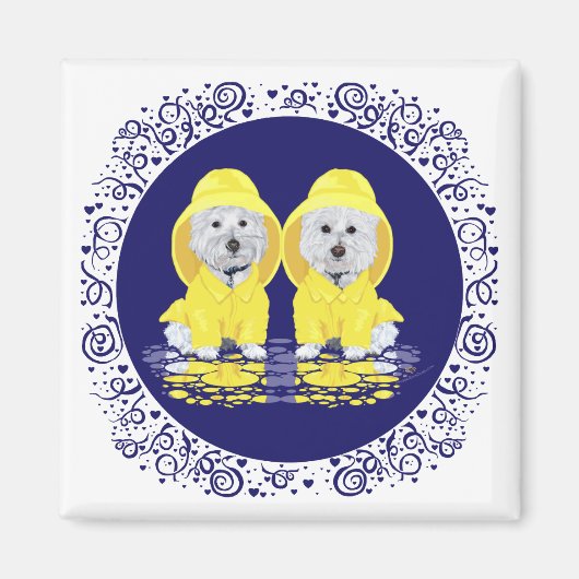 West Highland White Terriers Regen Magneet (Voorkant)