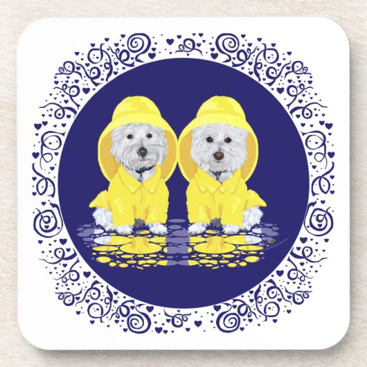 West Highland White Terriers Regen Onderzetter (Voorkant)