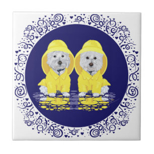 West Highland White Terriers Regen Tegeltje