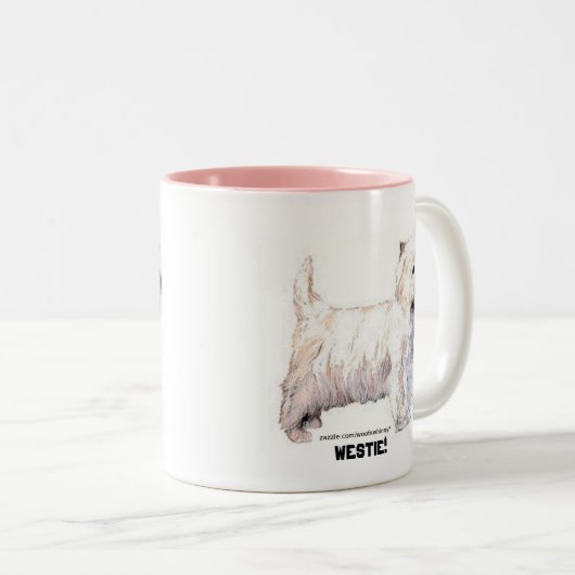 West Highland White Terriers Tweekleurige Koffiemok (Voorkant rechts)