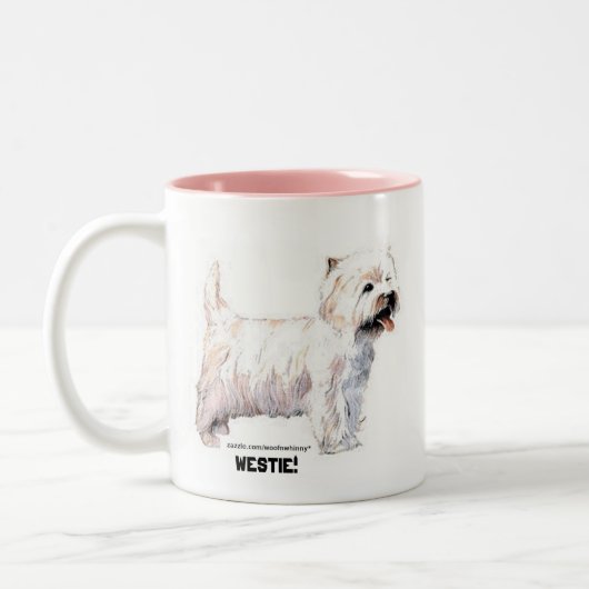 West Highland White Terriers Tweekleurige Koffiemok (Links)