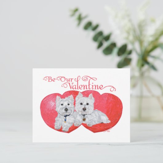 West Highland White Terriers Valentijn Feestdagenkaart (Staand voorkant)