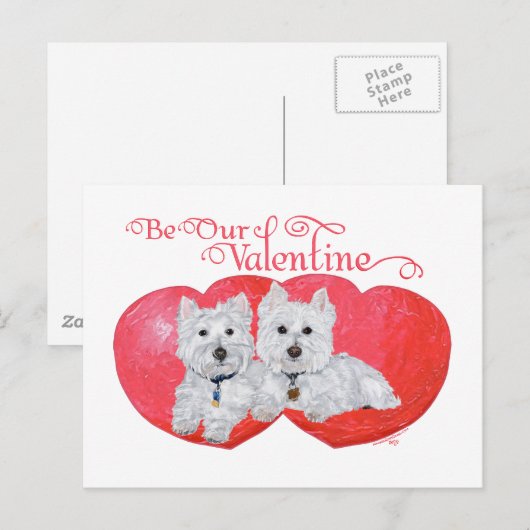 West Highland White Terriers Valentijn Feestdagenkaart (Voorkant / Achterkant)