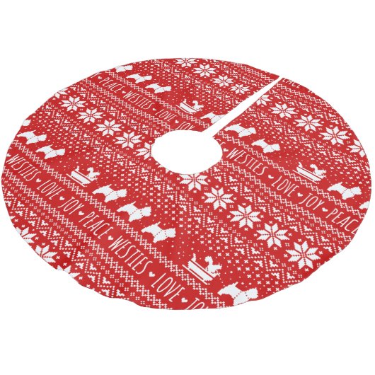 West Highland White Terriers Westie Dogs Holiday B Kerstboom Rok (Gekanteld)