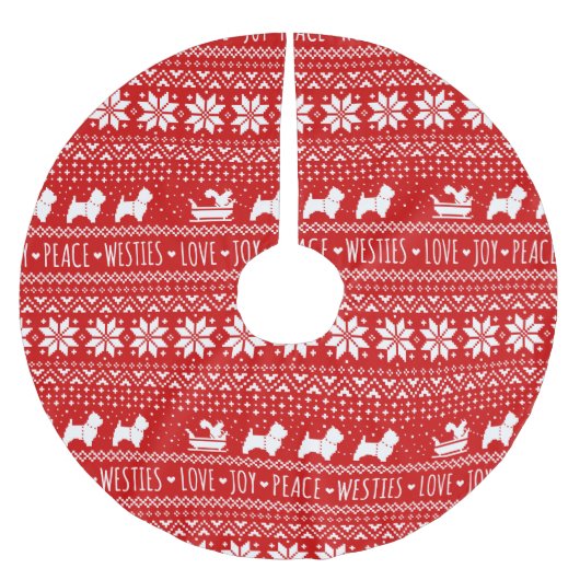 West Highland White Terriers Westie Dogs Holiday B Kerstboom Rok (Voorkant)