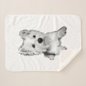 West highland witte doodskist - Westie Sherpa Deken (Voorkant (horizontaal))