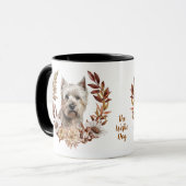 West Highland Witte Terriër Hond Herfst krans Mok (Voorkant links)