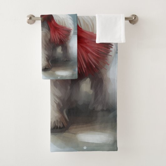 West Highland Witte Terriër Hond in Sneeuw Kerstmi Bad Handdoek (Insitu)