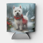 West Highland Witte Terriër Hond in Sneeuw Kerstmi Blikjeskoeler (Voorkant)