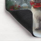 West Highland Witte Terriër Hond in Sneeuw Kerstmi Muismat (Hoek)