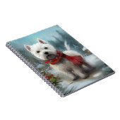 West Highland Witte Terriër Hond in Sneeuw Kerstmi Notitieboek (Rechterzijde)