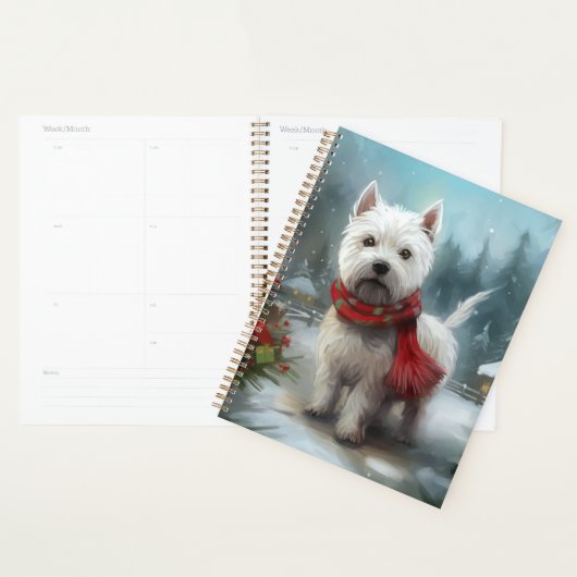 West Highland Witte Terriër Hond in Sneeuw Kerstmi Planner (Display)