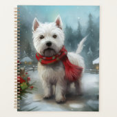 West Highland Witte Terriër Hond in Sneeuw Kerstmi Planner (Voorkant)