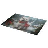 West Highland Witte Terriër Hond in Sneeuw Kerstmi Snijplank (Hoek)