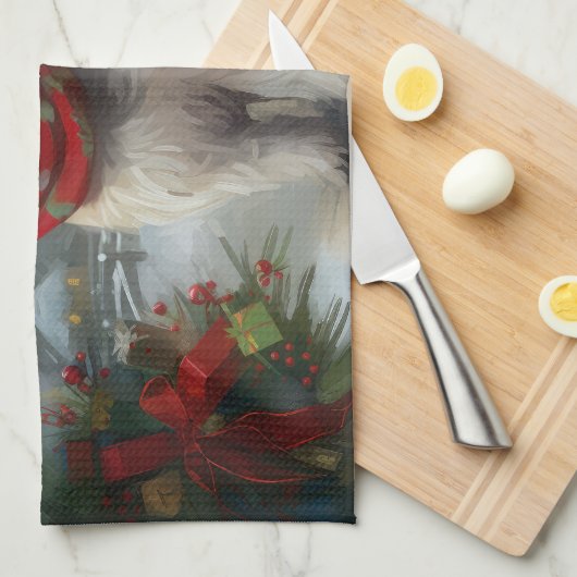 West Highland Witte Terriër Hond in Sneeuw Kerstmi Theedoek (Quarter Fold)