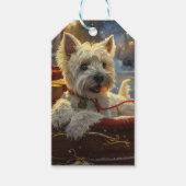 West Highland Witte Terriër Hond Kerstfeest Cadeaulabel (Voorkant)