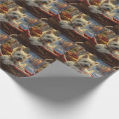 West Highland Witte Terriër Hond Kerstfeest Cadeaupapier (Hoek)