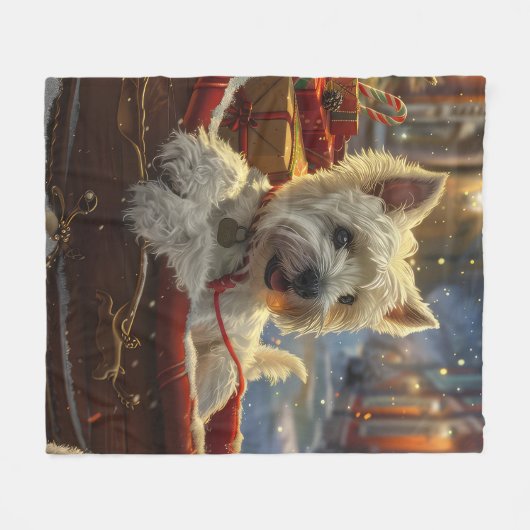 West Highland Witte Terriër Hond Kerstfeest Fleece Deken