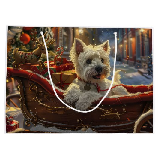West Highland Witte Terriër Hond Kerstfeest Groot Cadeauzakje (Achterkant)