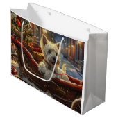 West Highland Witte Terriër Hond Kerstfeest Groot Cadeauzakje (Voorkant Gekanteld)