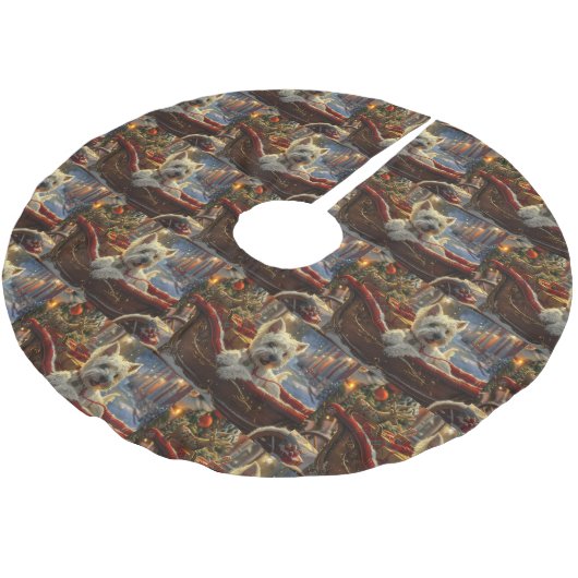 West Highland Witte Terriër Hond Kerstfeest Kerstboom Rok (Gekanteld)