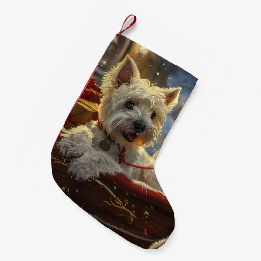 West Highland Witte Terriër Hond Kerstfeest Kleine Kerstsok (Voorkant (Hangend))
