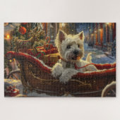 West Highland Witte Terriër Hond Kerstfeest Legpuzzel (Horizontaal)