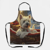 West Highland Witte Terriër Hond Kerstfeest Schort (Voorkant)