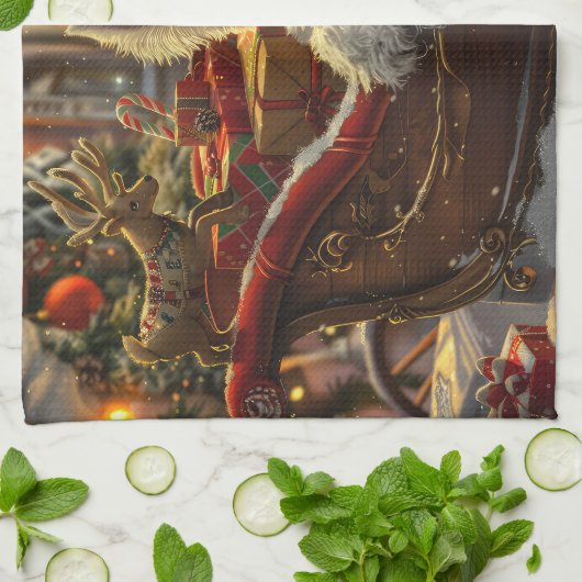 West Highland Witte Terriër Hond Kerstfeest Theedoek (Gevouwen)