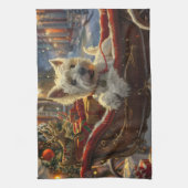 West Highland Witte Terriër Hond Kerstfeest Theedoek (Verticaal)