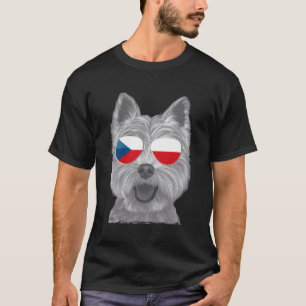 West Highland Witte Terriër Hond Tsjechische vlag T-shirt